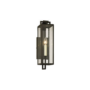 John 1 Light 17 inch Forged Iron Outdoor Wall Sconce