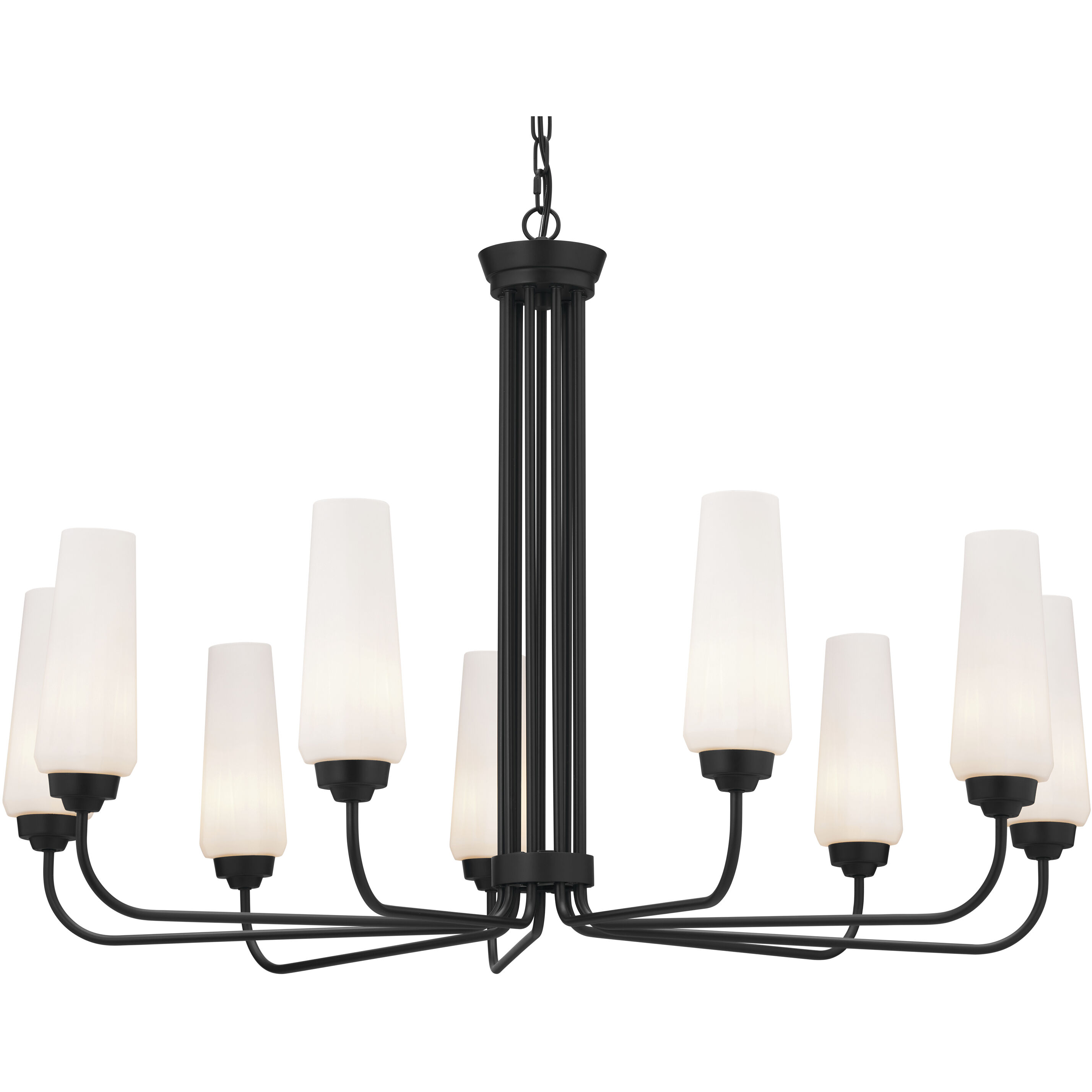 Truby 9 Light 38 inch Black Chandelier Ceiling Light, Large