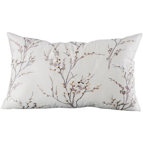 Willow 26 X 16 inch Crema with Smokey White Lumbar Pillow, Cover Only