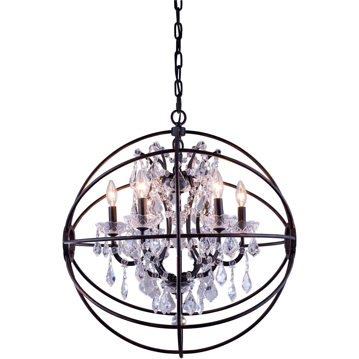 Geneva 6 Light 25 inch Dark Bronze Pendant Ceiling Light in Clear, Urban Classic