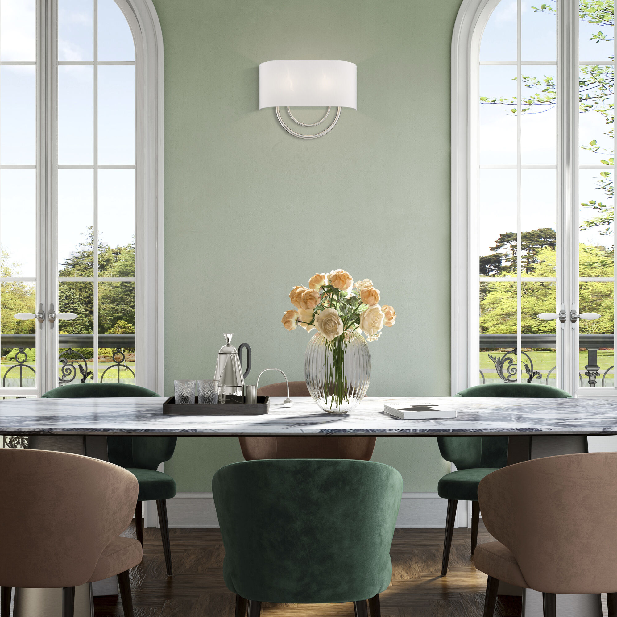 Stratton 2 Light 15 inch Brushed Nickel ADA Wall Sconce Wall Light