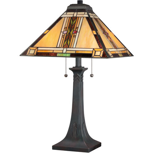 Navajo 25 inch 75 watt Valiant Bronze Table Lamp Portable Light, Naturals