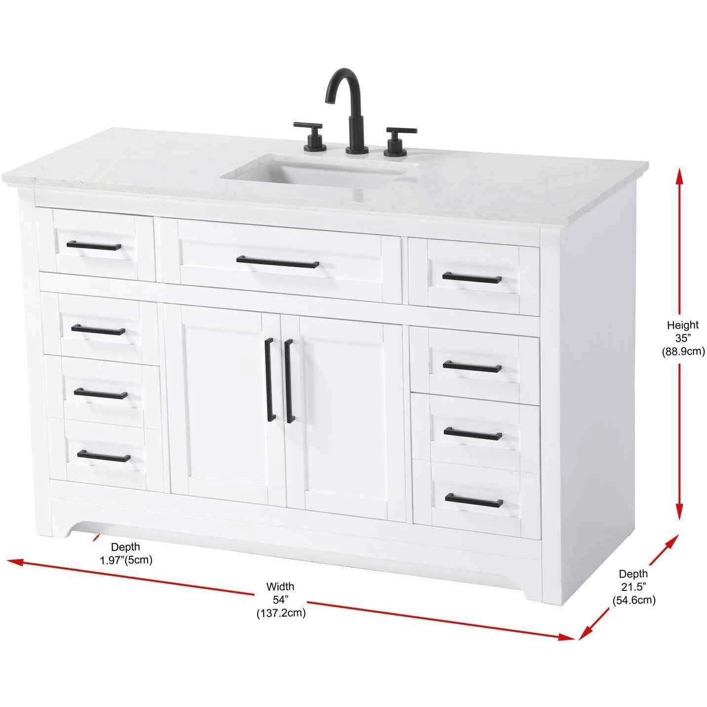 Remington 54 X 35 inch White Bathroom Vanity Cabinet