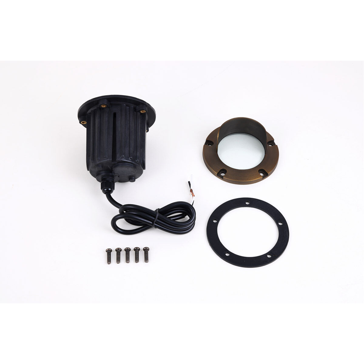 Aera 50.00 watt Antique Brass Landscape Well Light, with Integrated Canopy