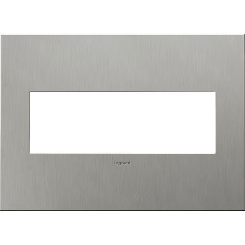 Adorne Brushed Stainless Steel Wall Plate, 3-Gang