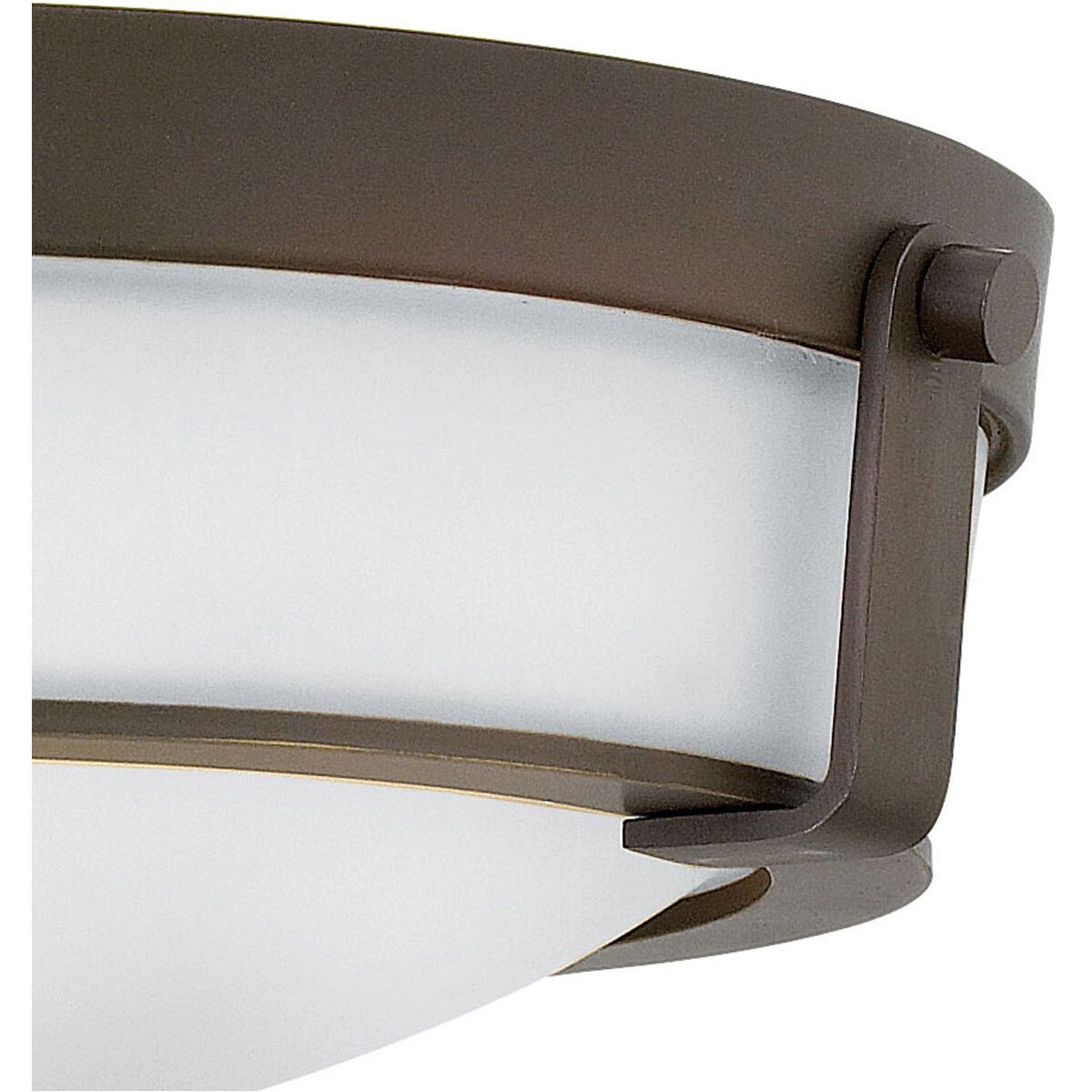 Hathaway LED 13 inch Olde Bronze Indoor Flush Mount Ceiling Light in Etched White