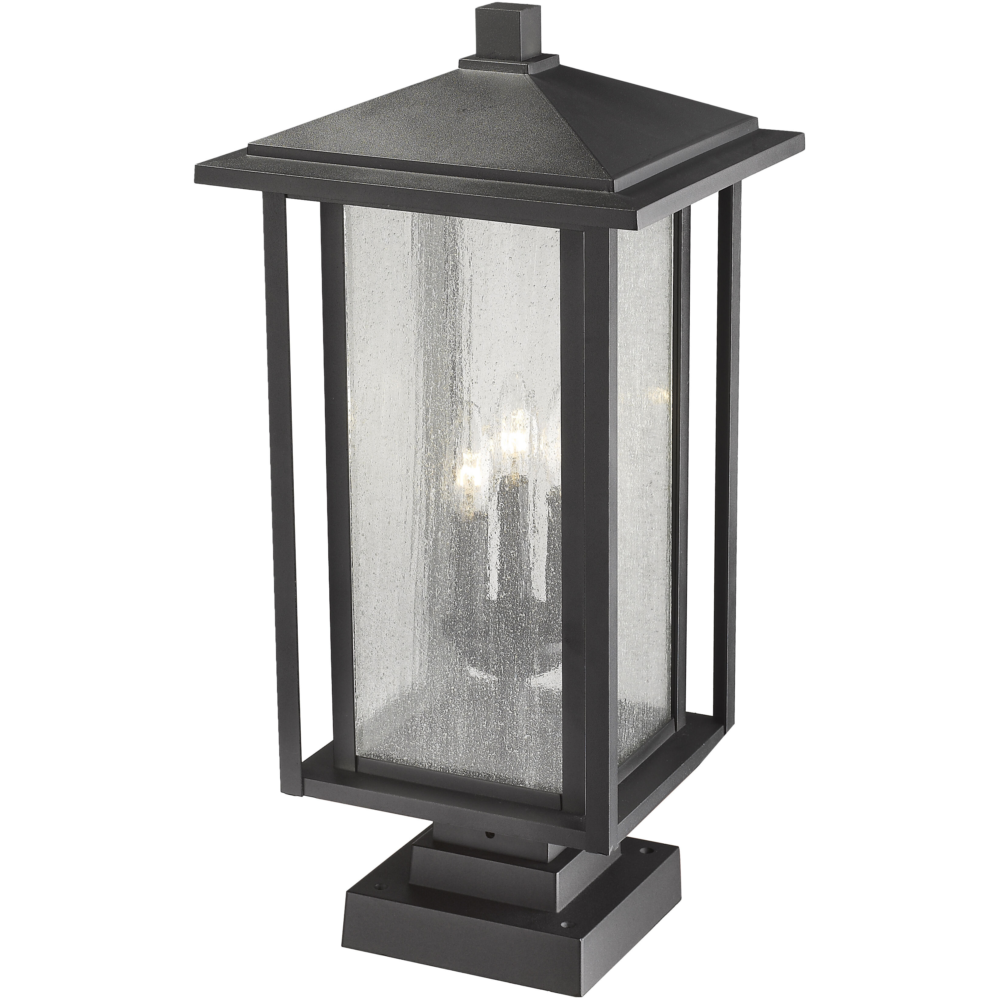 Aspen 3 Light 23.5 inch Black Outdoor Pier Mounted Fixture