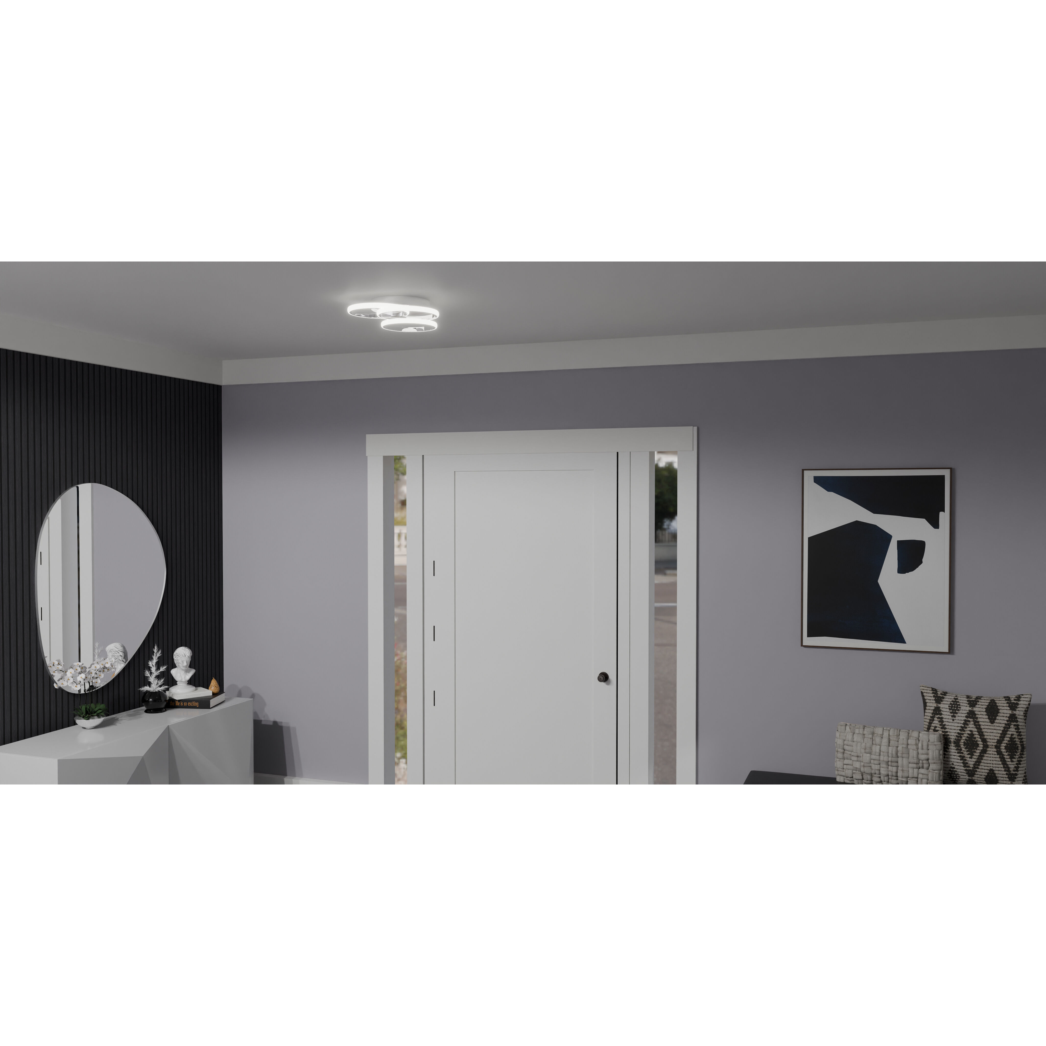 Moonan LED 16 inch Polished Chrome Flush Mount Ceiling Light, Medium