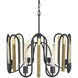 Darden 8 Light 24 inch Matte Black/Antique Gold Pendant Ceiling Light