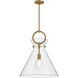 Alora Mood Emerson 1 Light 18 inch Aged Gold Pendant Ceiling Light in Clear