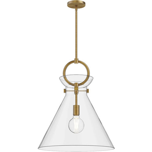 Alora Mood Emerson 1 Light 18 inch Aged Gold Pendant Ceiling Light in Clear