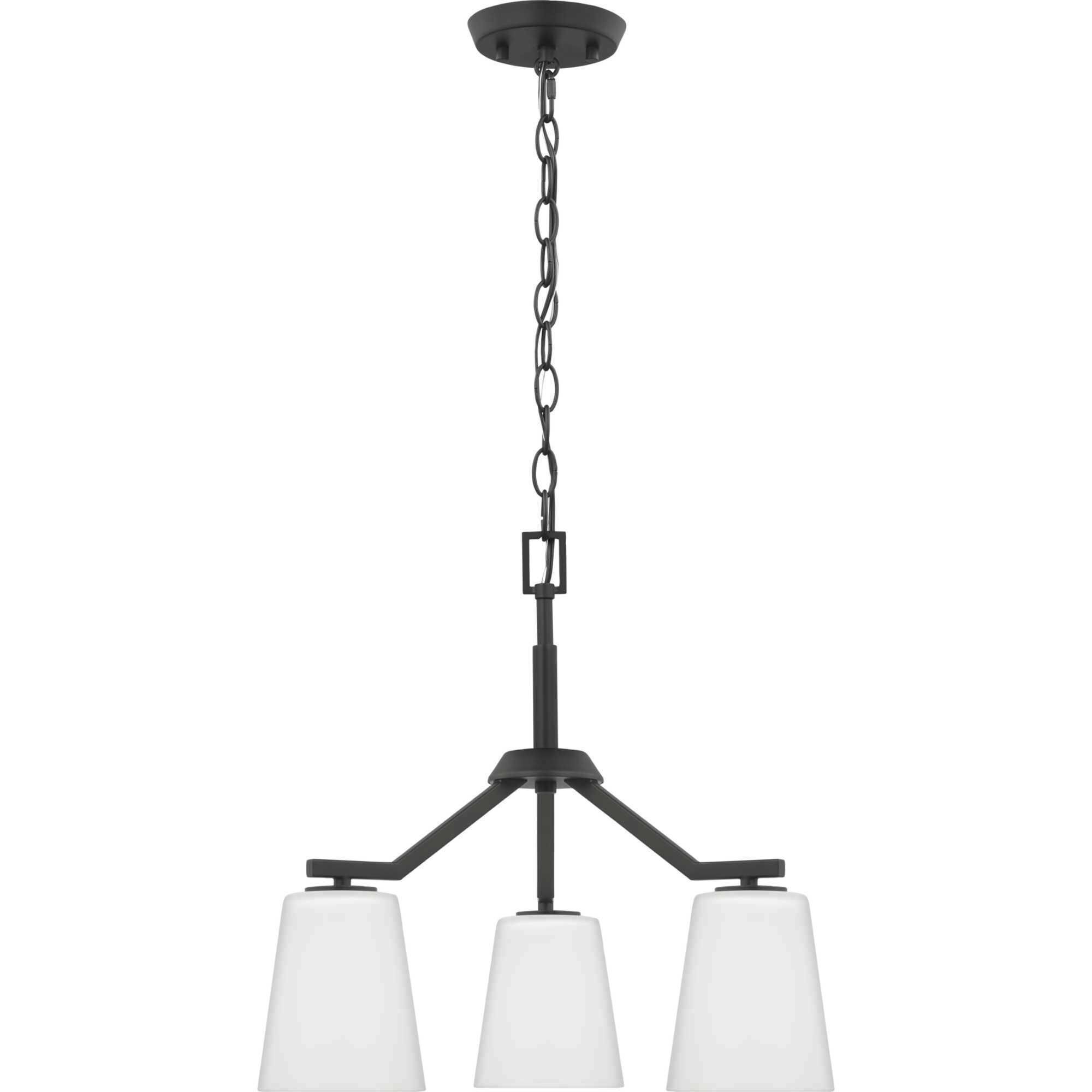 Vertex 3 Light 18 inch Matte Black Convertible Chandelier Ceiling Light