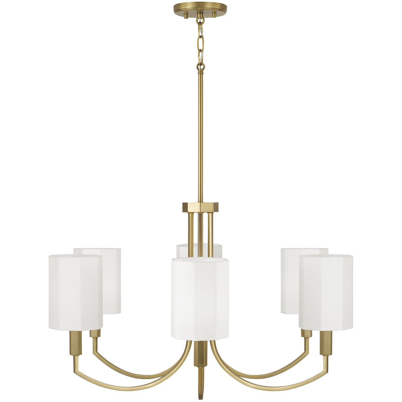 Adrian 6 Light 30 inch Aged Brass Chandelier Ceiling Light
