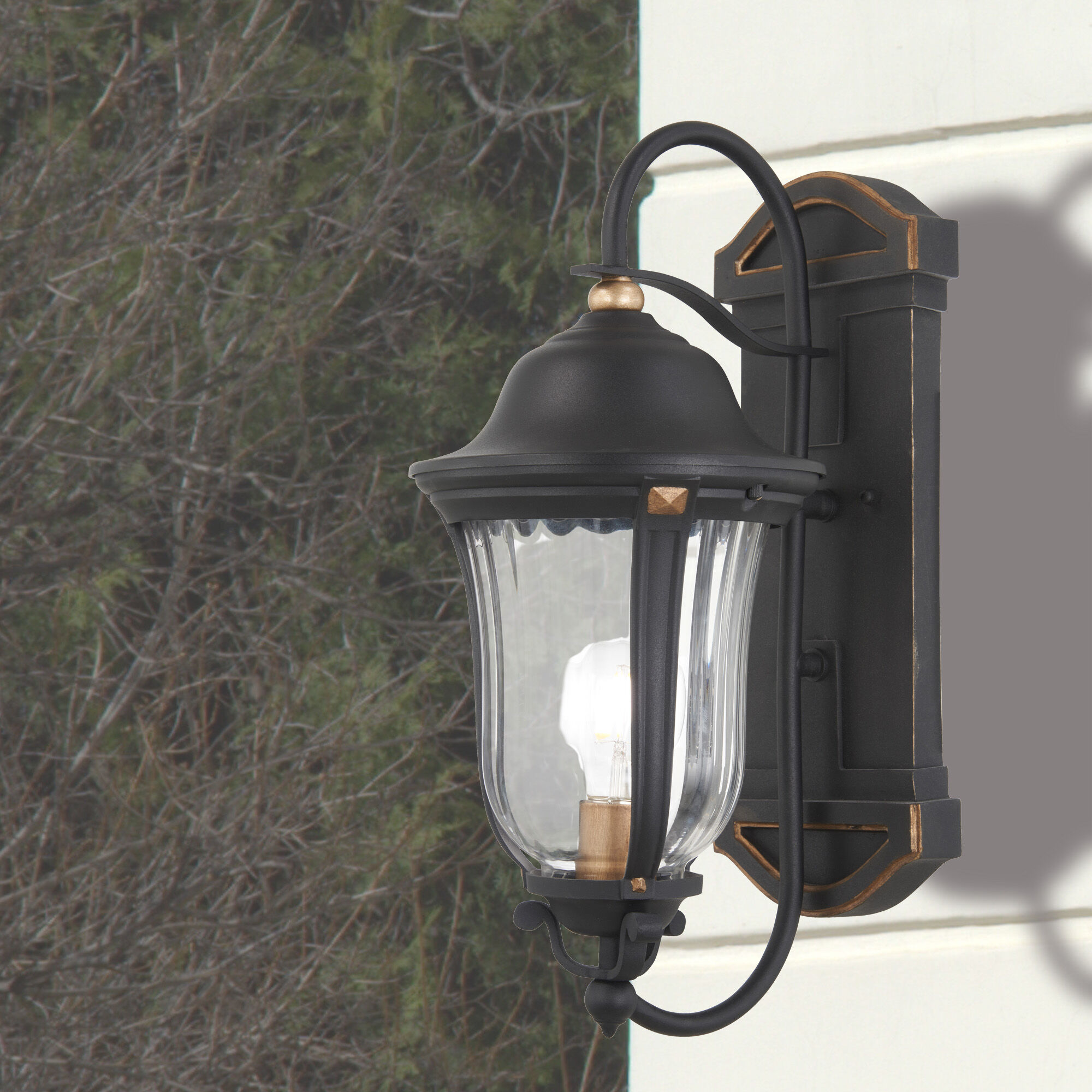 Peale Street 1 Light 17 inch Sand Coal And Vermeil Gold Outdoor Wall Mount, Great Outdoors