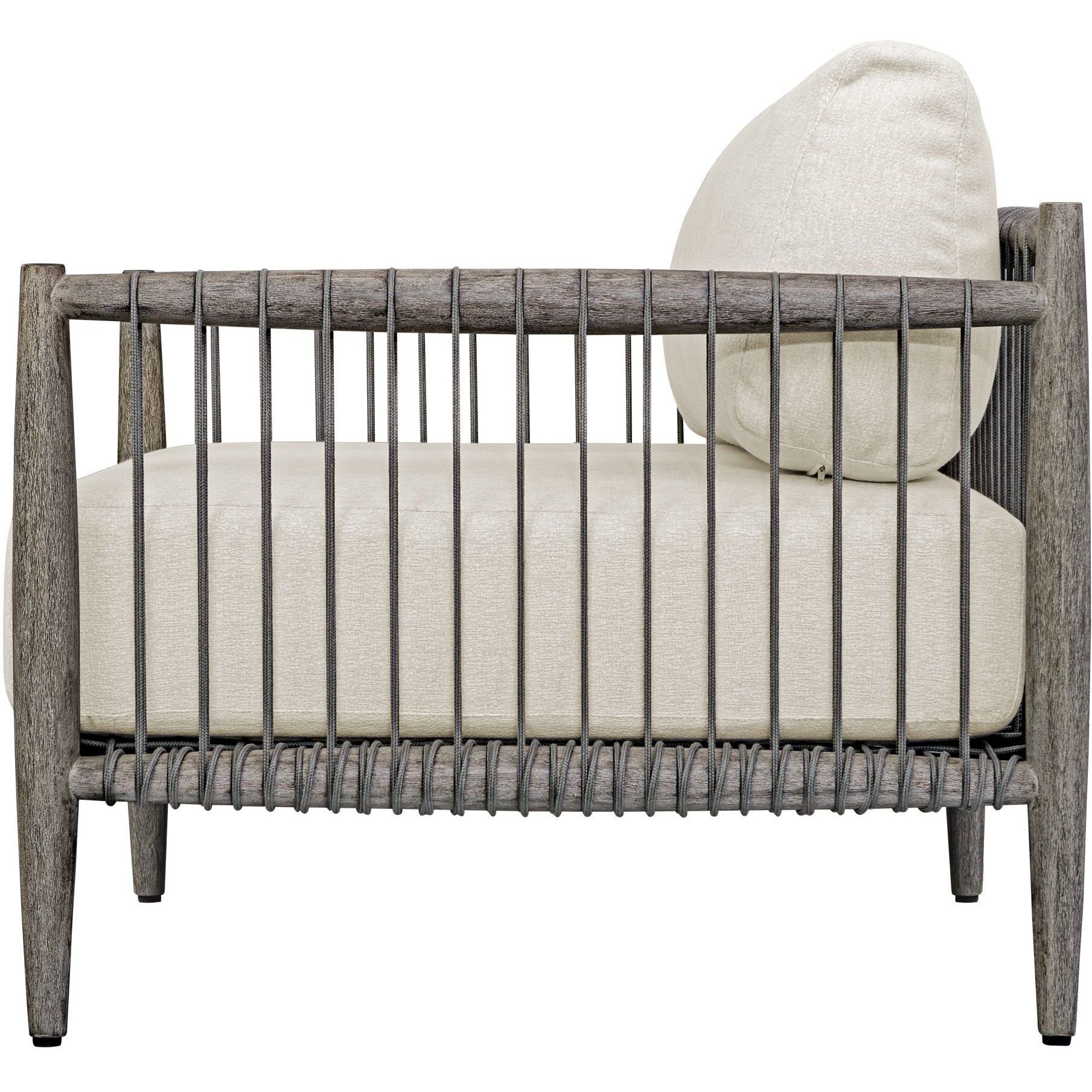Borneo Weathered Dark Gray and Oyster White Outdoor Lounge Chair