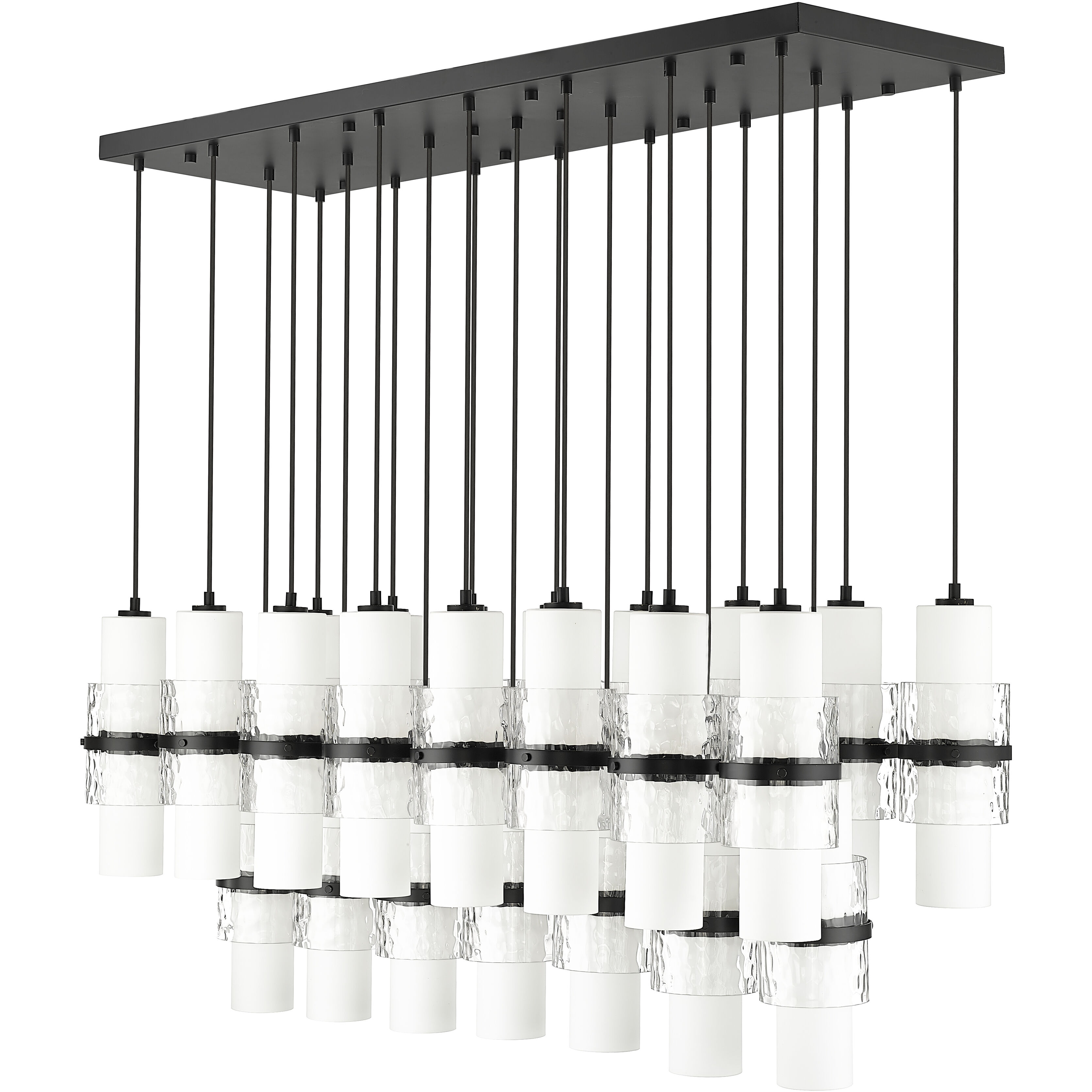 Cayden 23 Light 54 inch Matte Black Linear Chandelier Ceiling Light
