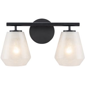 Brooke 2 Light 14.75 inch Black Bathroom Vanity Wall Light