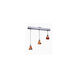 Cantina 3 Light 25 inch Polished Steel Pendant Ceiling Light in Red