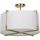 Theresa 2 Light 19.5 inch Brass Semi-Flush Mount Ceiling Light
