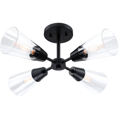 Norro 4 Light 21 inch Matte Black Semi-Flush Mount Ceiling Light