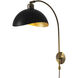 Luna Bella 1 Light 10 inch Matte Black and Weathered Brass Wall Sconce Wall Light