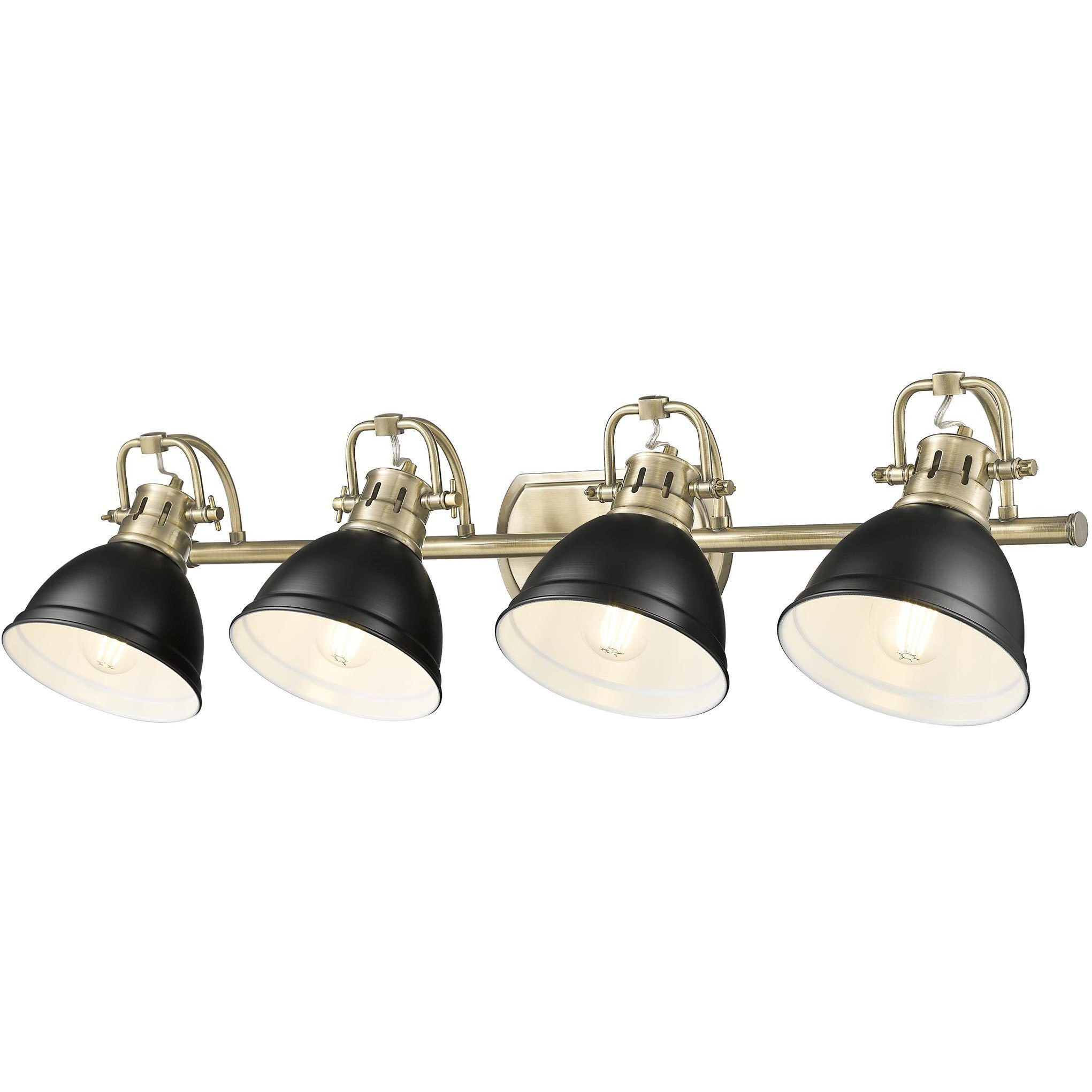 Yep Duncan Vanity Wall Light in Aged Brass, Matte Black