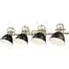 Yep Duncan Vanity Wall Light in Aged Brass, Matte Black