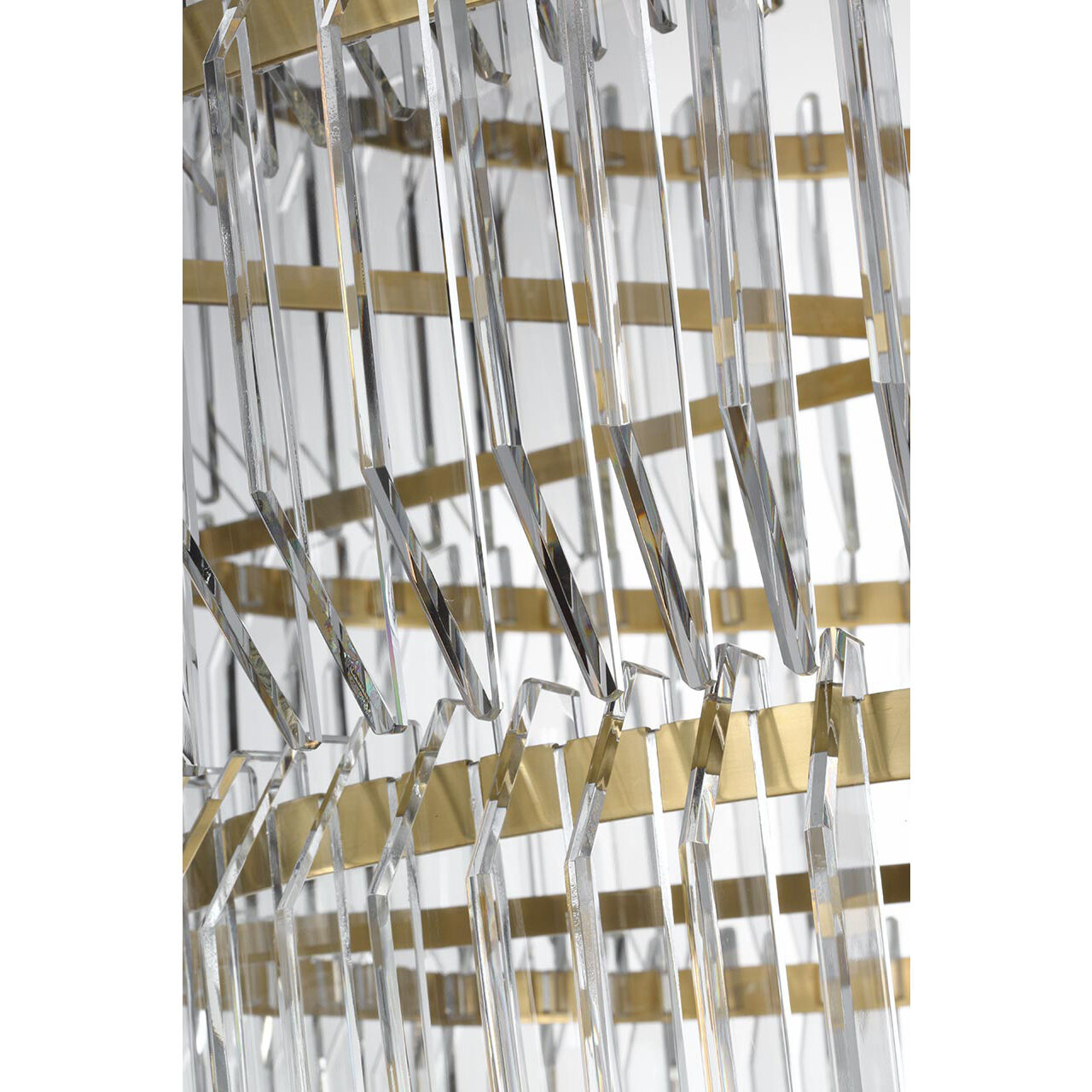 Waterford Killarney LED 32 inch Natural Brass Layered Chandelier Ceiling Light