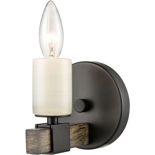 Stone Manor 1 Light 5 inch Matte Black with Aspen Vanity Light Wall Light