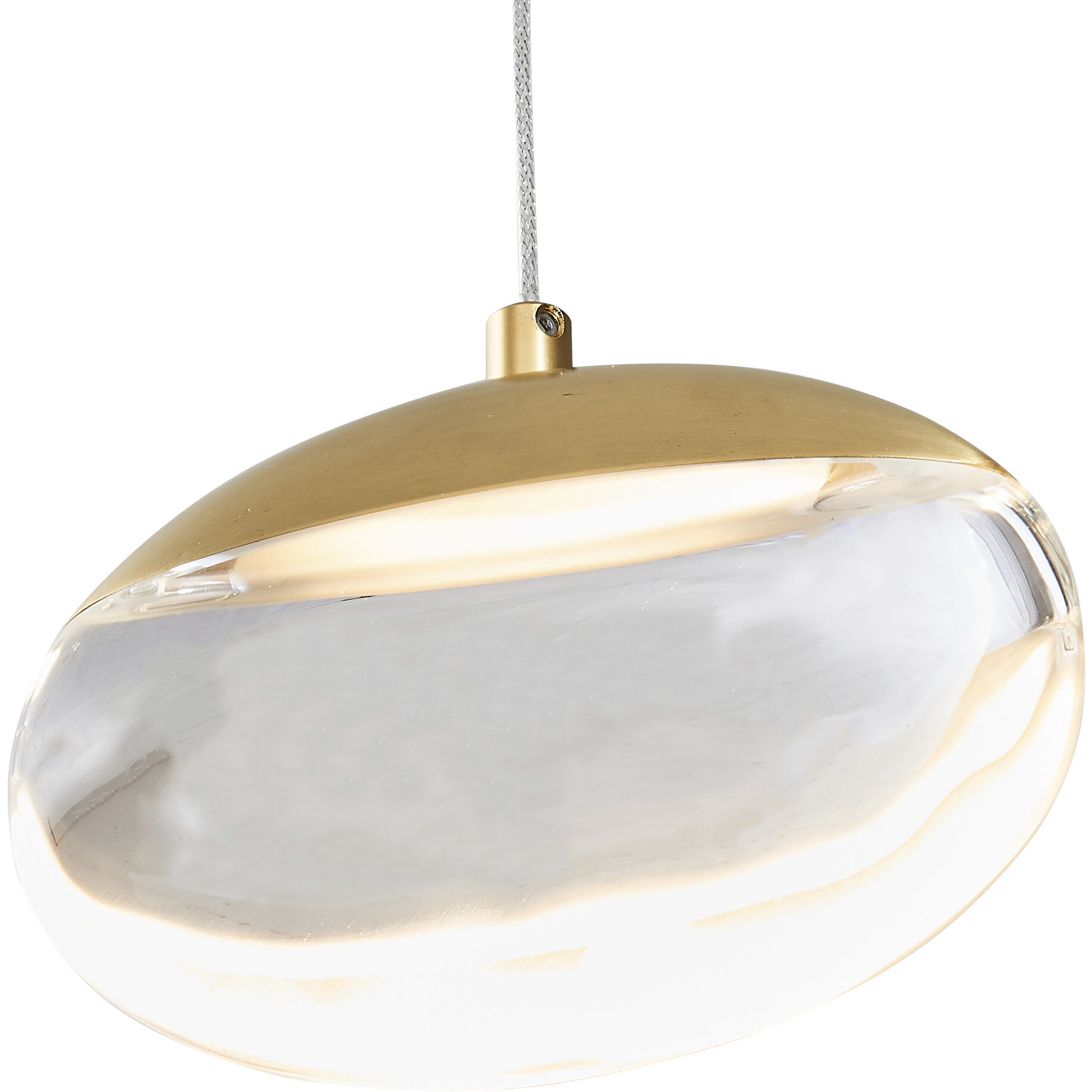 Athena LED 2.4 inch Matte Black and Brushed Brass Pendant Ceiling Light