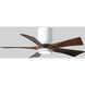 Atlas Irene-5HLK 42 inch Gloss White with Walnut Tone Blades Ceiling Mount Paddle Fan, Flush Mounted