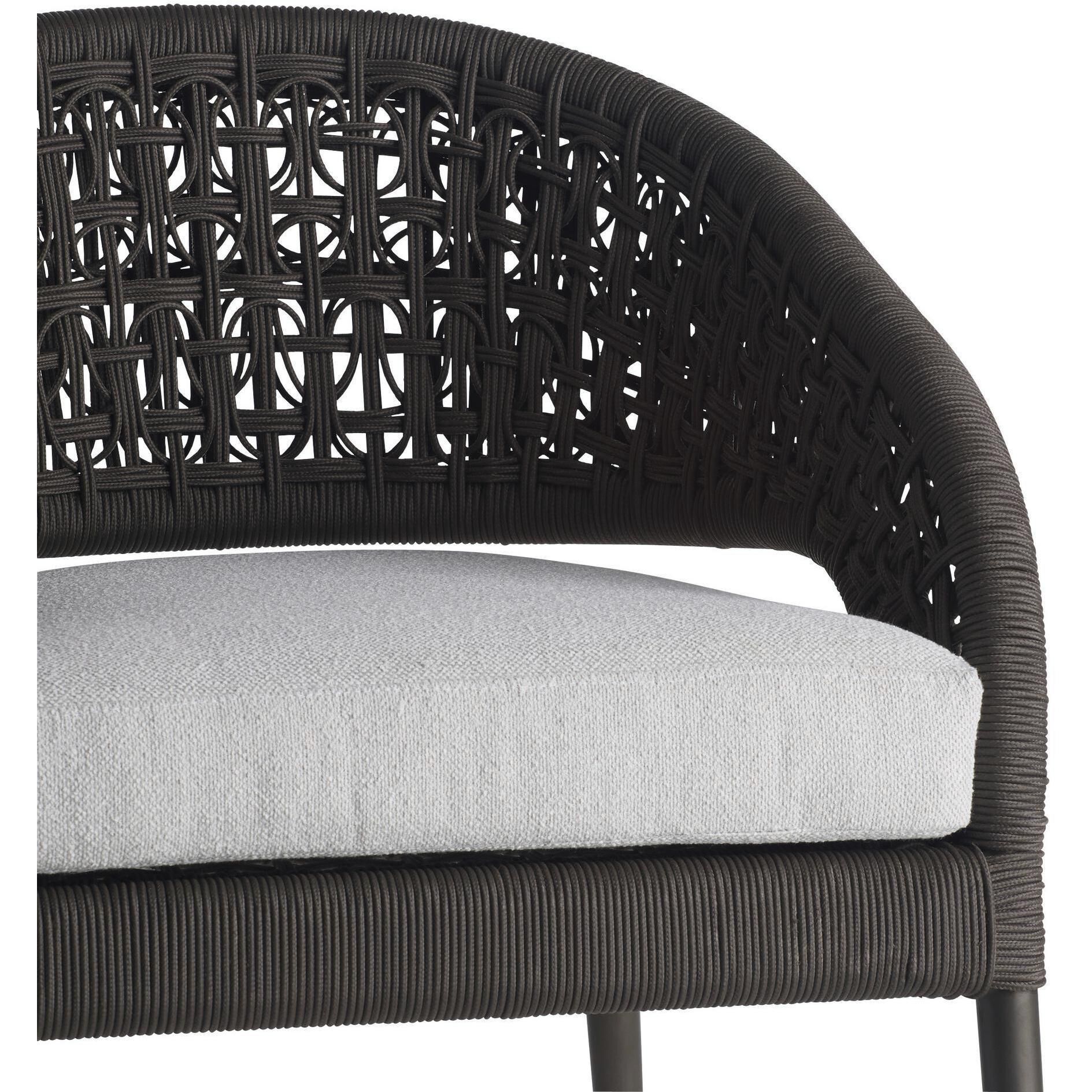 Juri Porpoise and Charcoal Brown with Dark Gray Outdoor Dining Chair