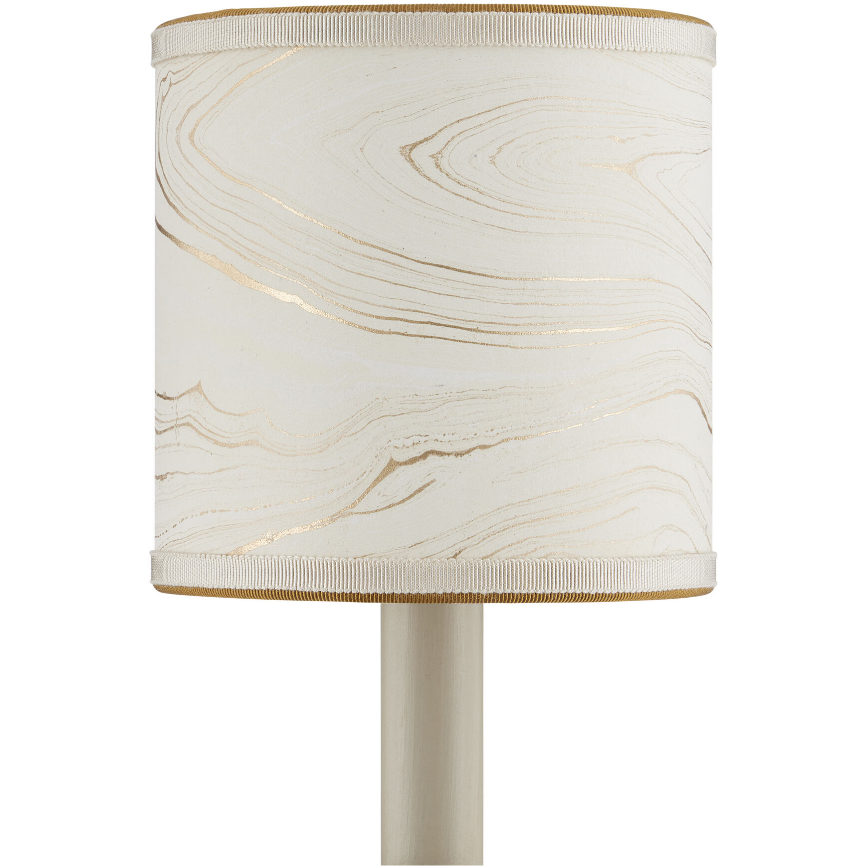 Marble Paper Cream and Gold Drum Chandelier Shade
