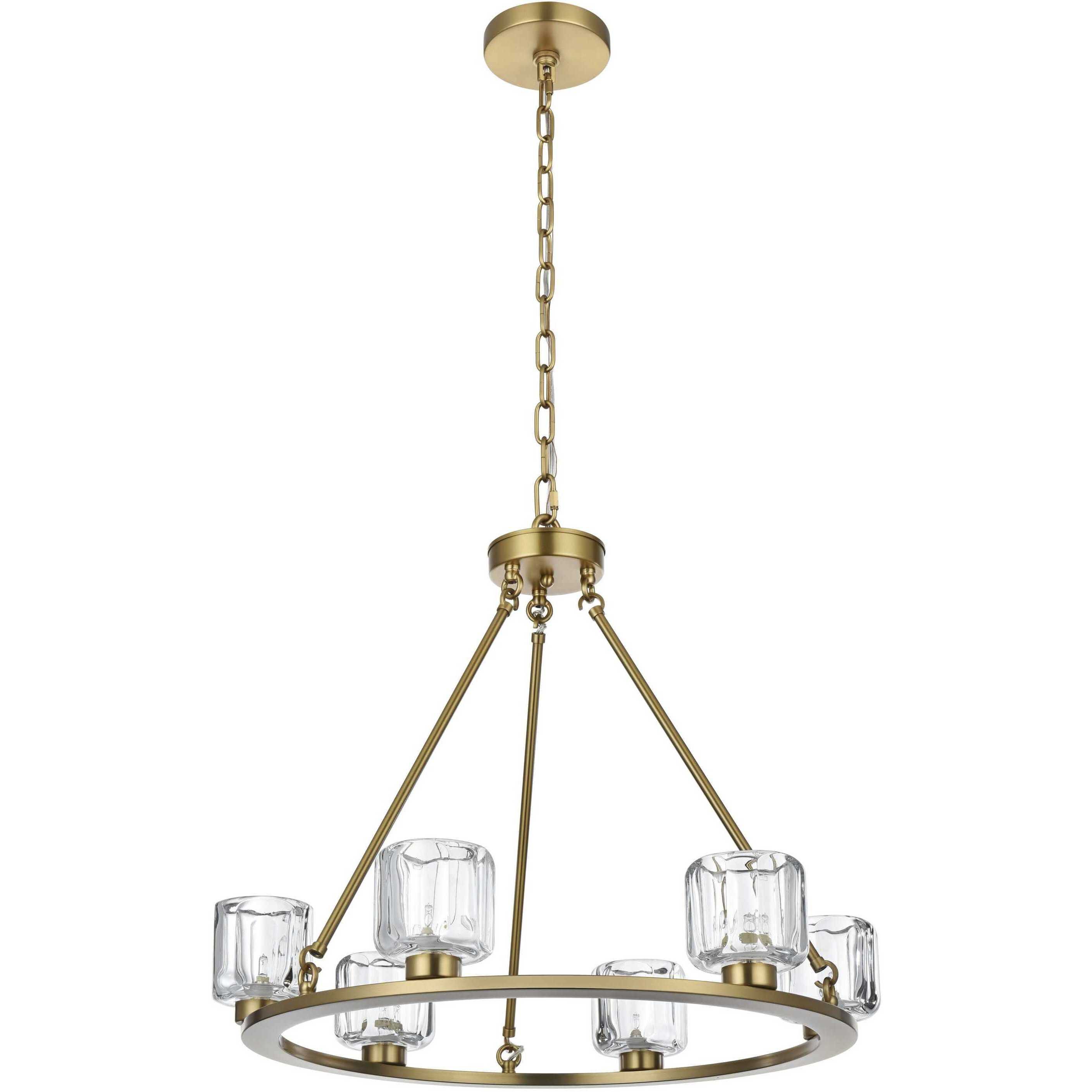 Cadence 6 Light 26 inch Satin Gold Chandelier Ceiling Light