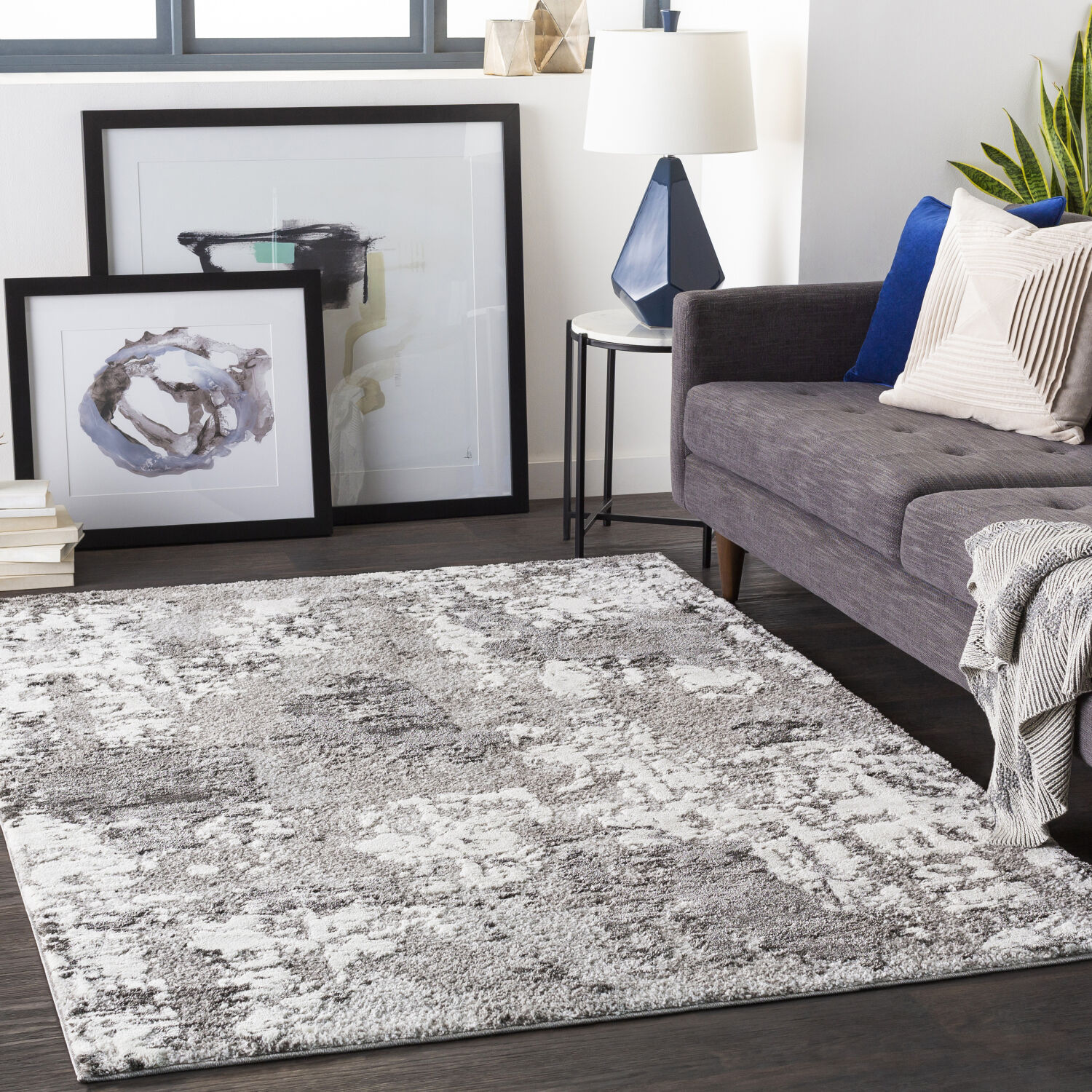 Venice 87 X 63 inch Medium Gray Rug in 5 x 8, Rectangle
