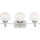 Medina 3 Light 24 inch Satin Nickel Bathroom Vanity Light Wall Light