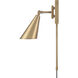 Whitmire 10.5 inch 60 watt Brushed Gold Swingarm Sconce Wall Light, Plug-In/Hardwire
