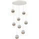 Cabochon LED 27.8 inch Salt White with White Marble Multi-Pendant Ceiling Light in 3000K LED, Bronze