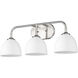 Zoey 3 Light 25 inch Pewter Bath Vanity Wall Light in Matte White