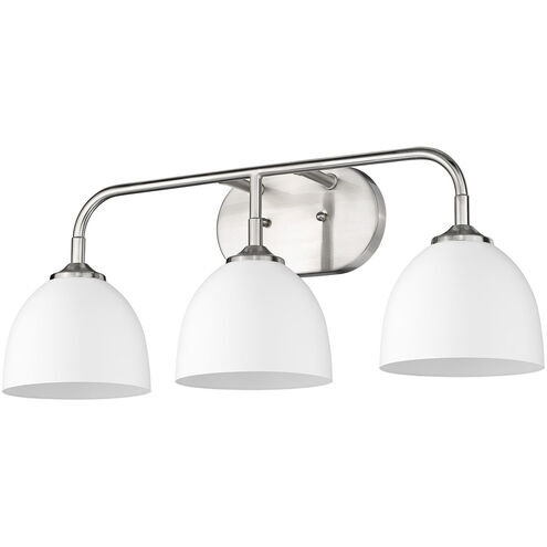Zoey 3 Light 25 inch Pewter Bath Vanity Wall Light in Matte White