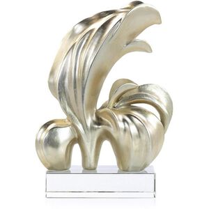 Silver Flourish 16.5 X 11.75 inch Sculpture, on Crystal Base, I