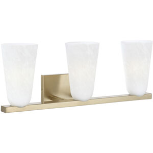 Romy 3 Light 24 inch Matte Brass Vanity Light Wall Light