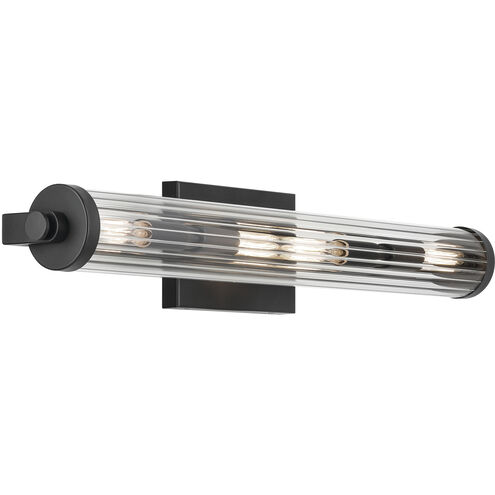 Azores 4 Light 25 inch Black Linear Bath Wall Light, Medium