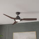 Eula 52 inch Matte Black with Chestnut Blades Outdoor Ceiling Fan