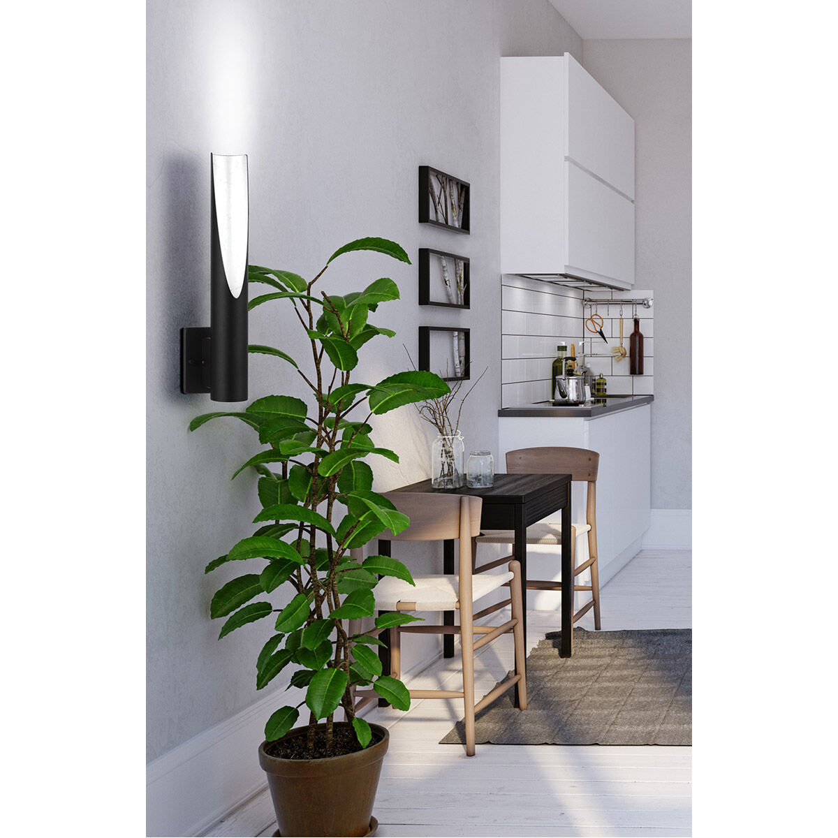 Barbotto LED 4.29 inch Matte Black and Silver ADA Armed Sconce Wall Light