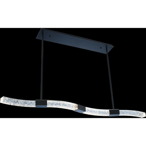 Athena LED 54 inch Matte Black with Polished Nickel Island Light Ceiling Light