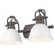 Yep Duncan Vanity Wall Light in Rubbed Bronze, Matte White