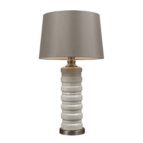 Crackle Ceramic 28 inch 100 watt Ceram Crackle and Brushed Steel Table Lamp Portable Light