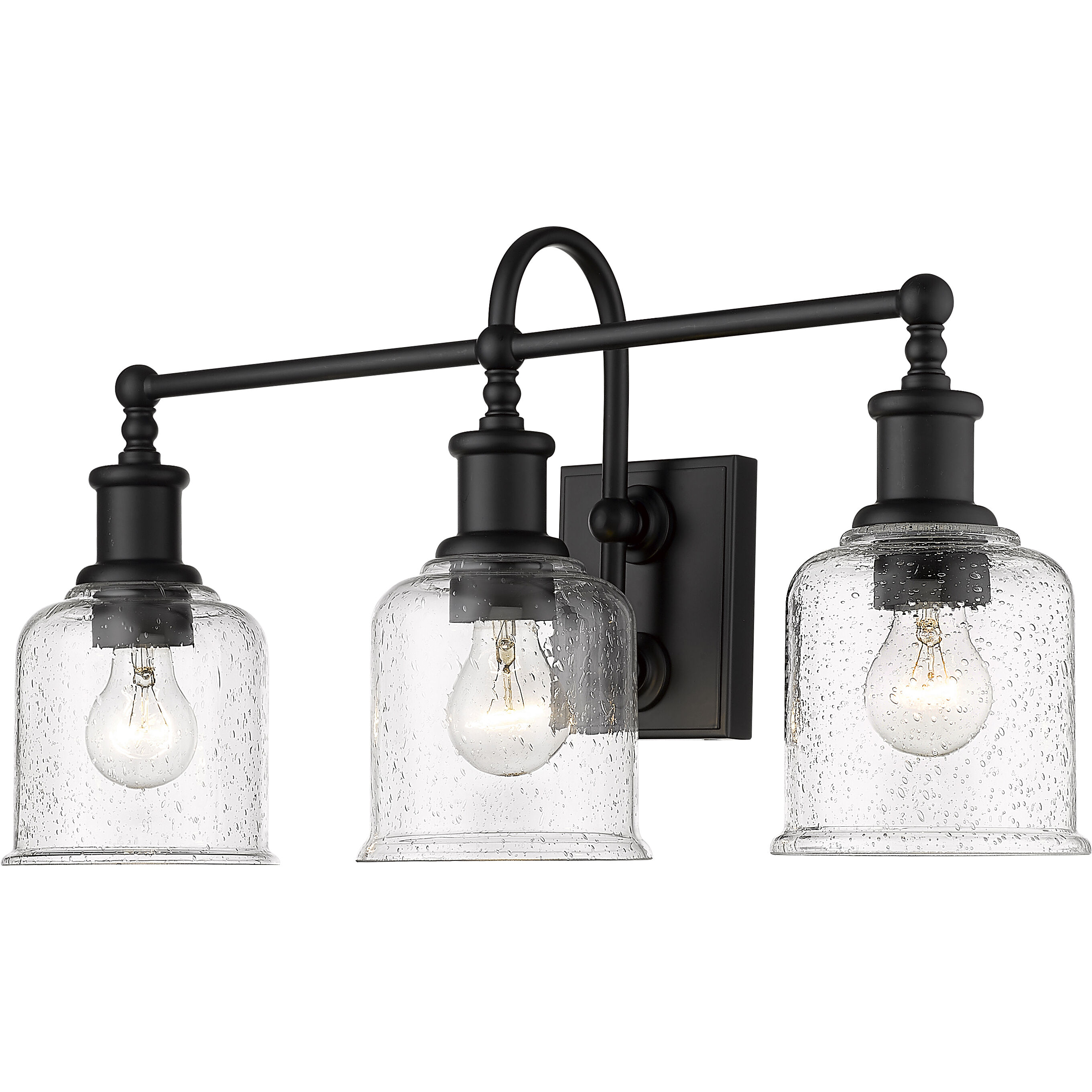 Bryant 3 Light 24 inch Matte Black Vanity Wall Light