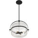Denmar 4 Light 18 inch Matte Black Covertible SemiFlush Ceiling Light